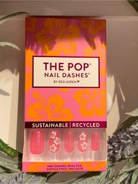 The Pop Nail Dashes Pink Floral Press-On Nails by Red Aspen